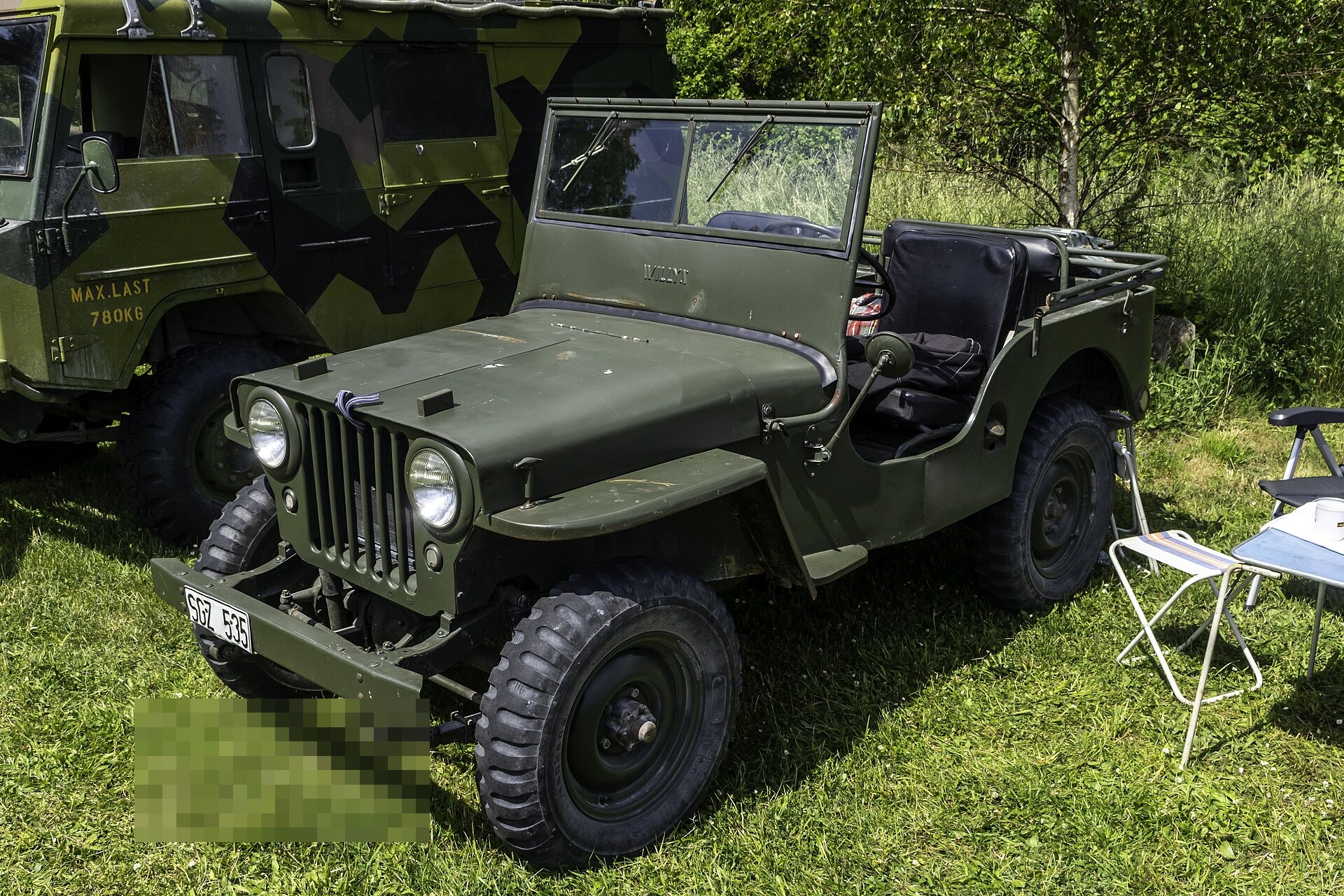 A 1945 Willys-Overland CJ-2A civilian Jeep