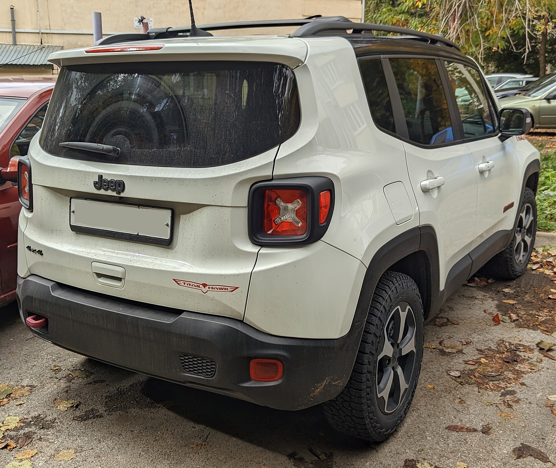 A white 2019 Jeep Renegade Trailhawk